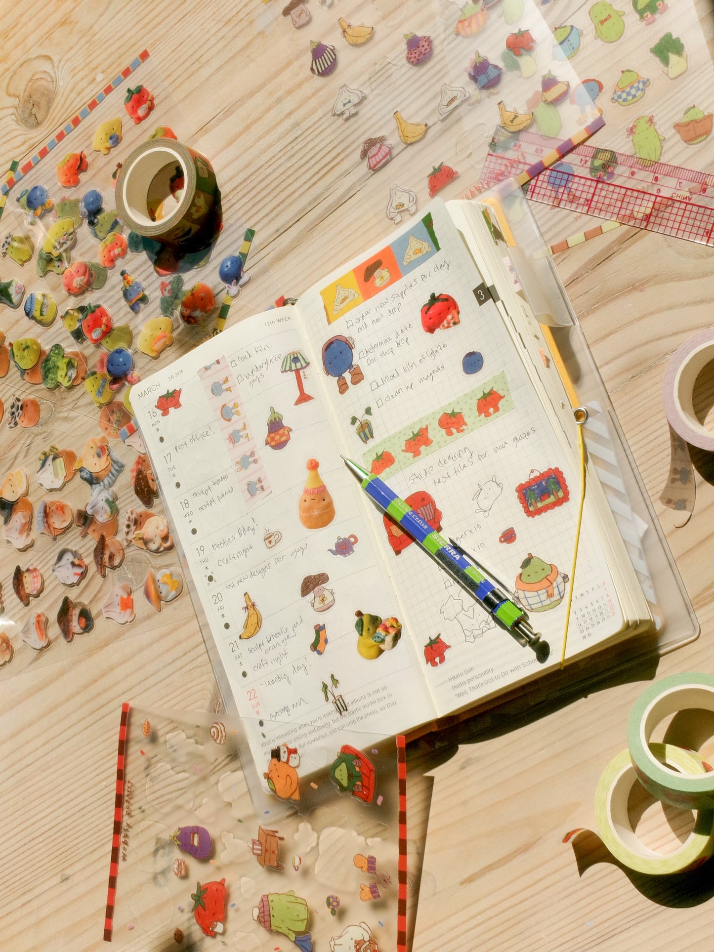 Doodle cozy Matte Clear Vinyl Sticker Sheet