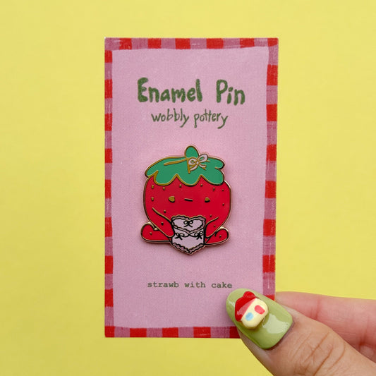 Enamel Pin - Strawb With Cake