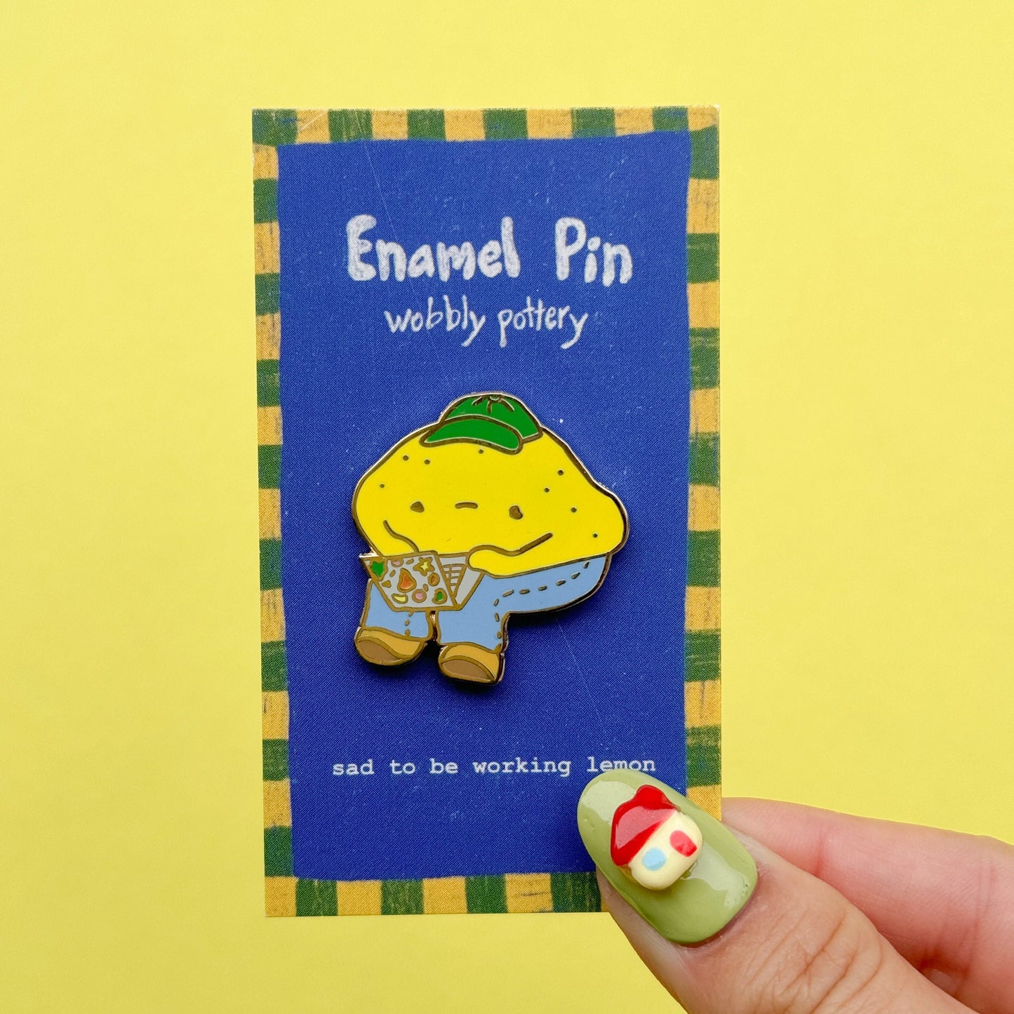 Enamel Pin - Sad to be Working Lemon