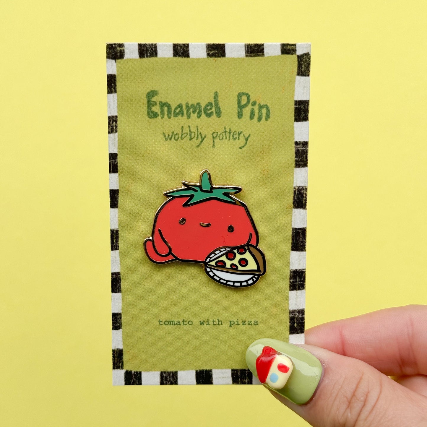 Enamel Pin - Tomato with Pizza