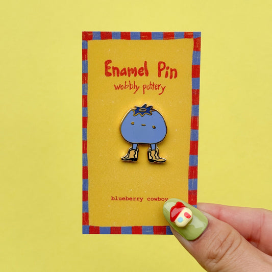 Enamel Pin - Blueberry with Cowboy Boots