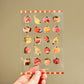 Tomatoes Bananas Apples Clear Vinyl Sticker Sheet