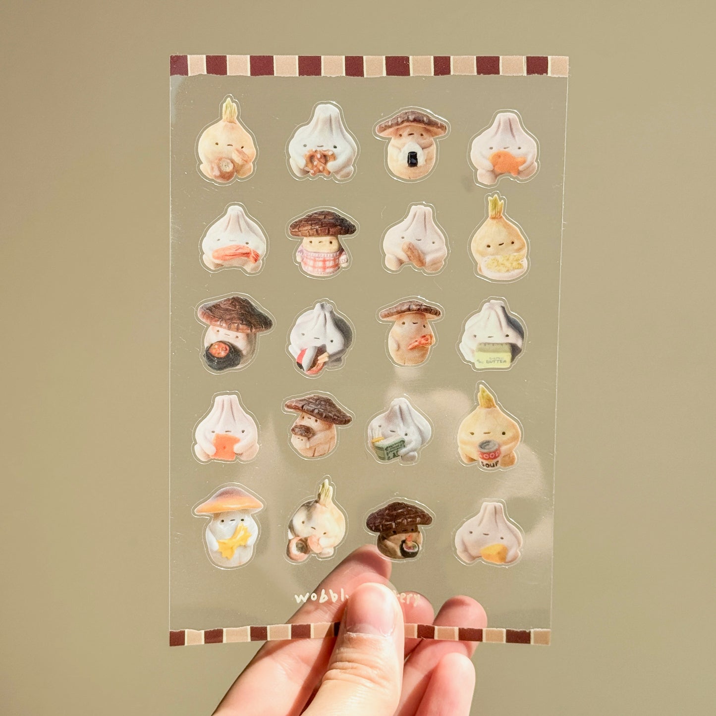 Onion Garlic Mushroom Clear Vinyl Sticker Sheet