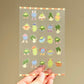 Doodle Green Guys Matte Clear Vinyl Sticker Sheet