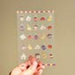 Doodle Mushroom Garlic Eggplant Matte Clear Vinyl Sticker Sheet