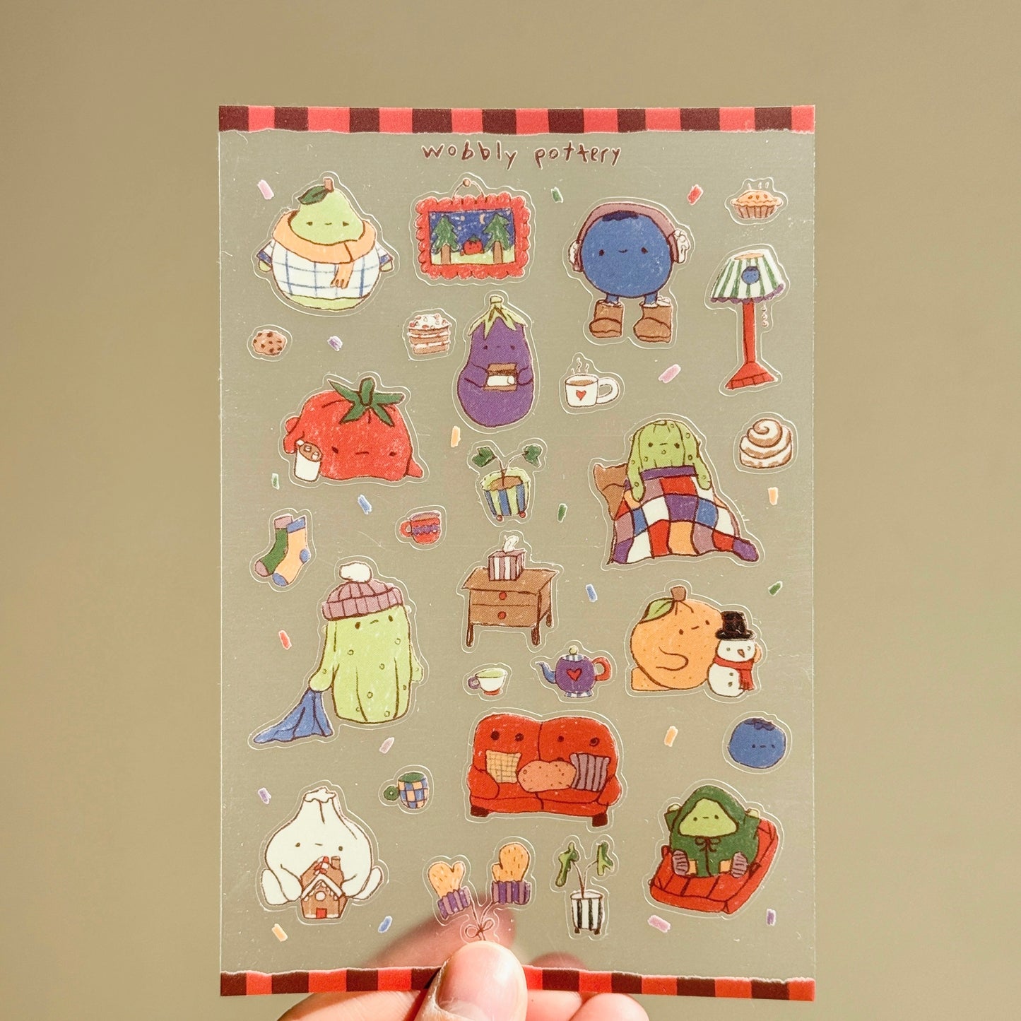 Doodle cozy Matte Clear Vinyl Sticker Sheet