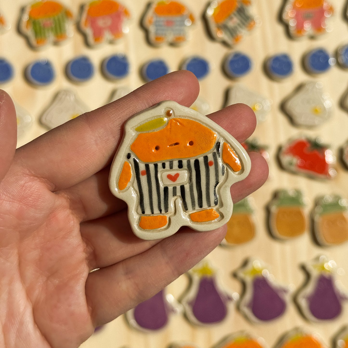 Magnet - Orange with Overalls