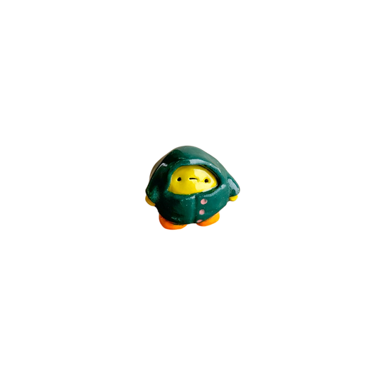 Mini Pea in a raincoat