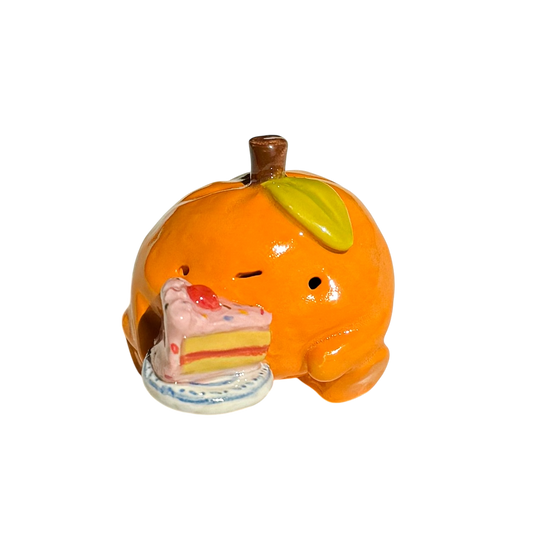 Orange with cake