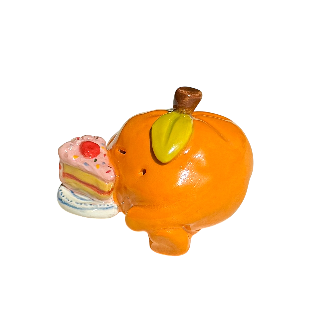 Orange with cake