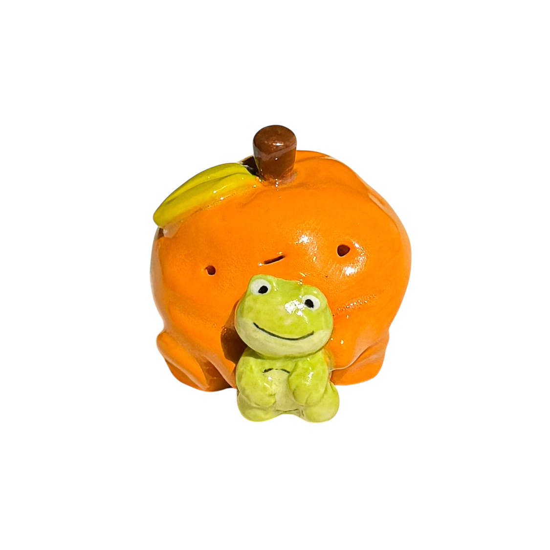 Orange with frog stuffy
