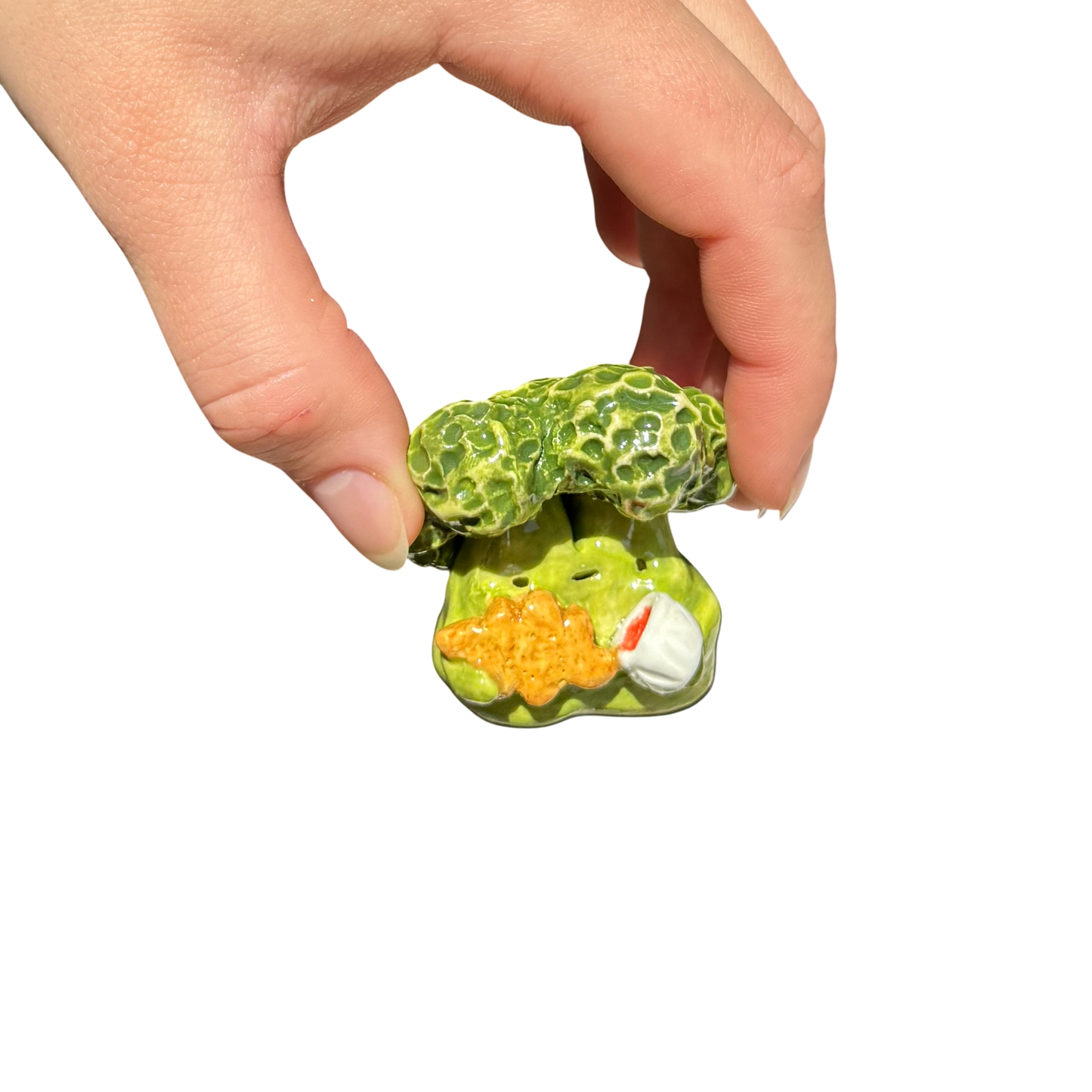 Broccoli with dino nuggie