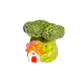 Broccoli holding house with worm