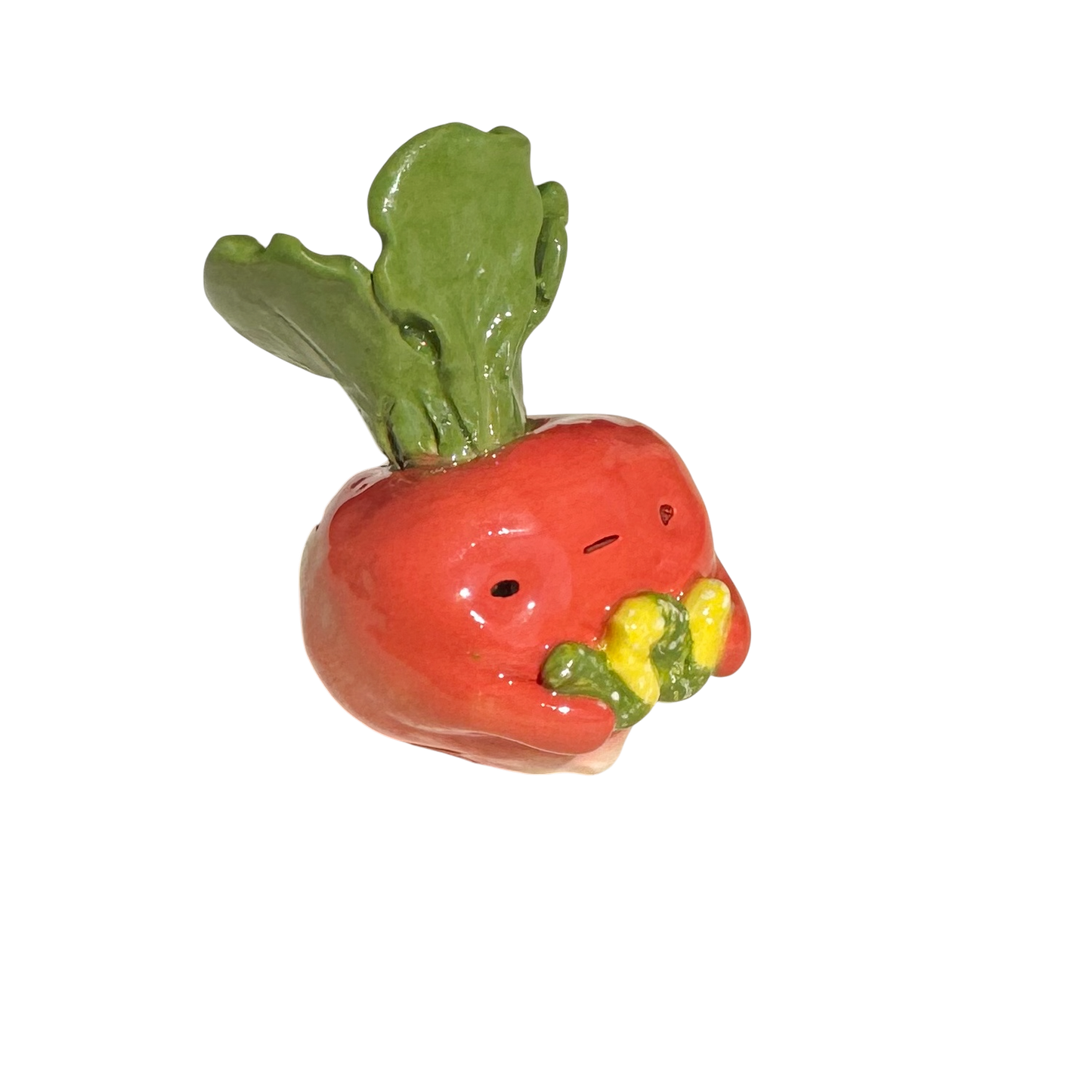 Radish with gummy worm