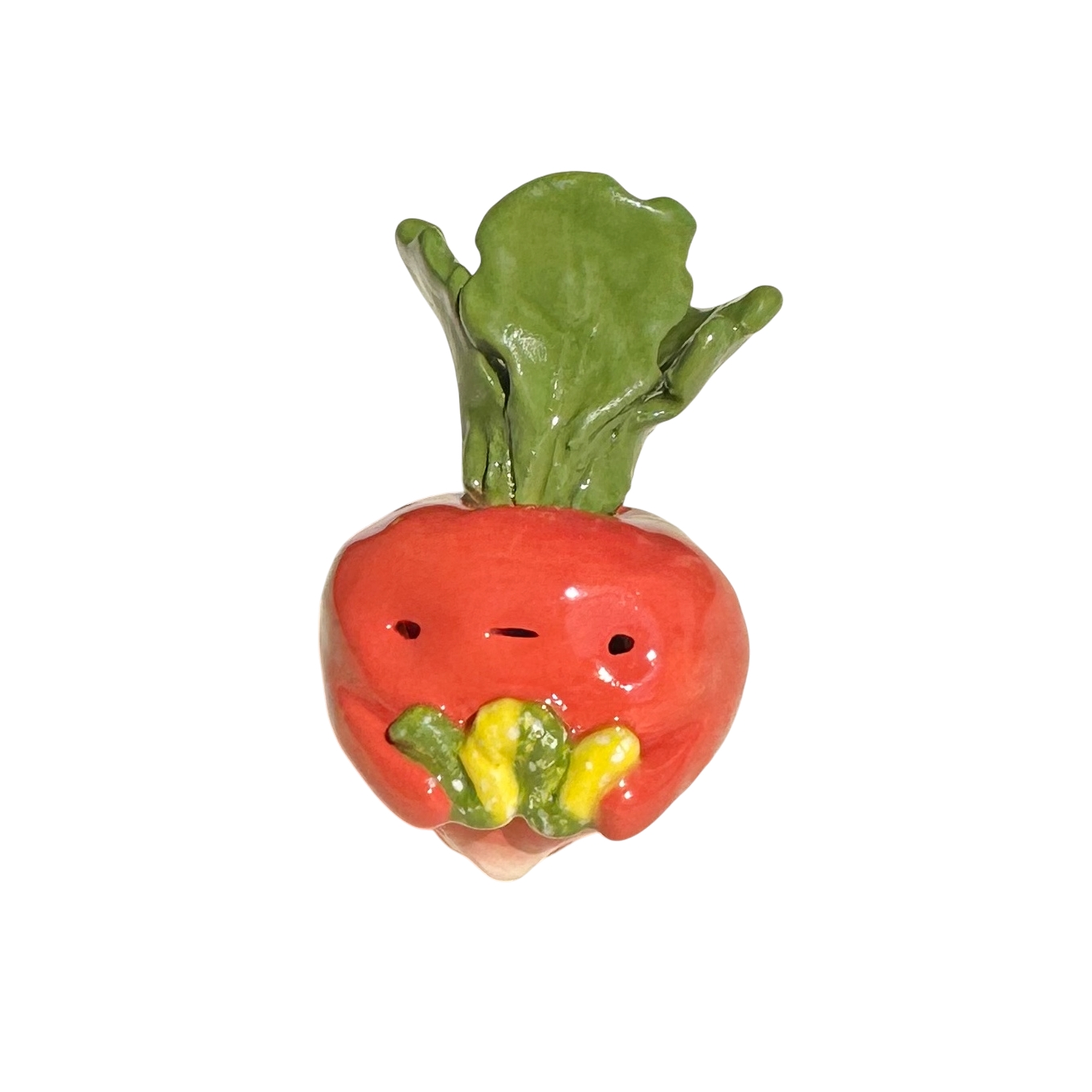 Radish with gummy worm