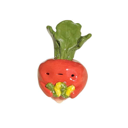 Radish with gummy worm