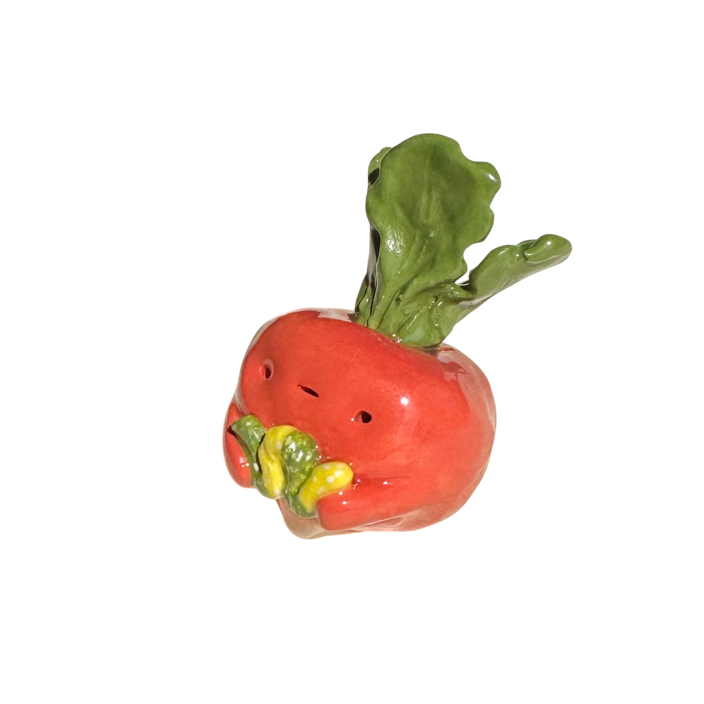 Radish with gummy worm