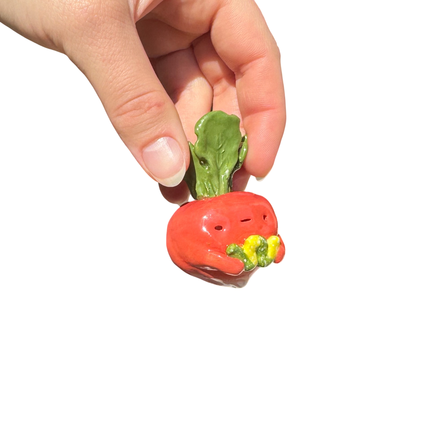 Radish with gummy worm