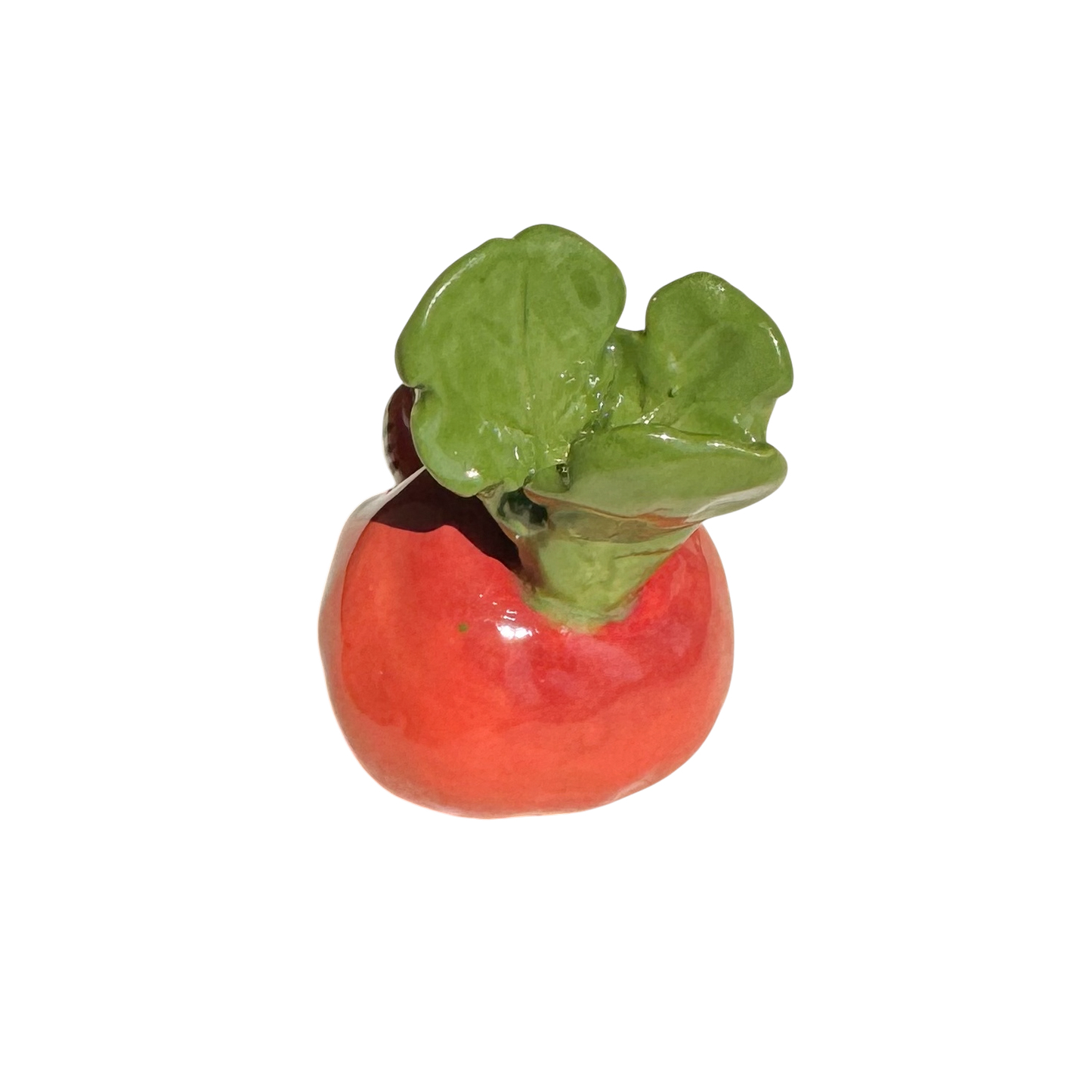 Radish with little blue house
