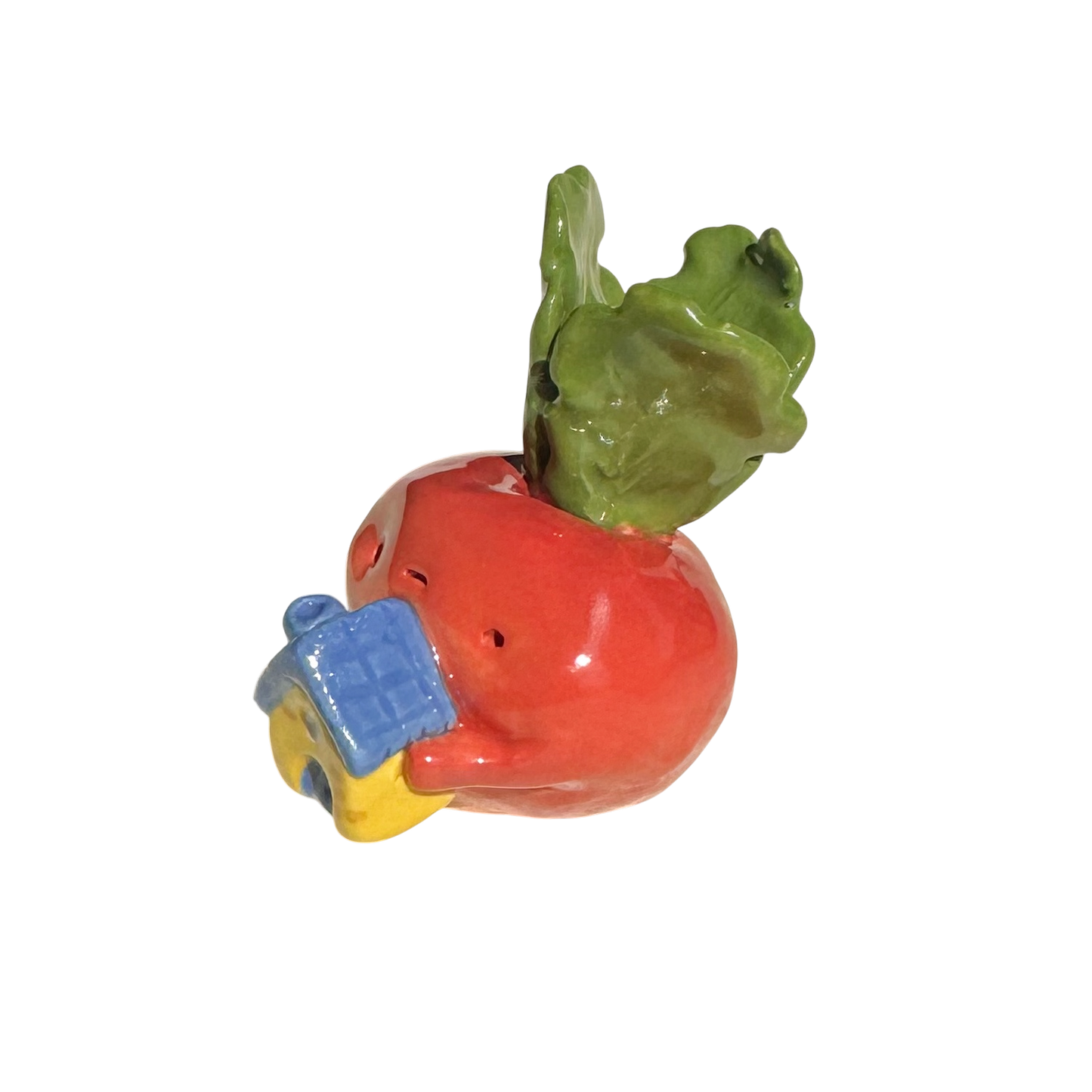 Radish with little blue house