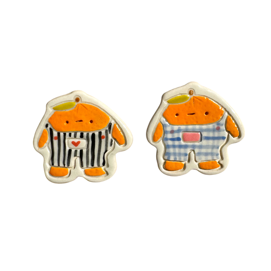 Magnet - Orange with Overalls