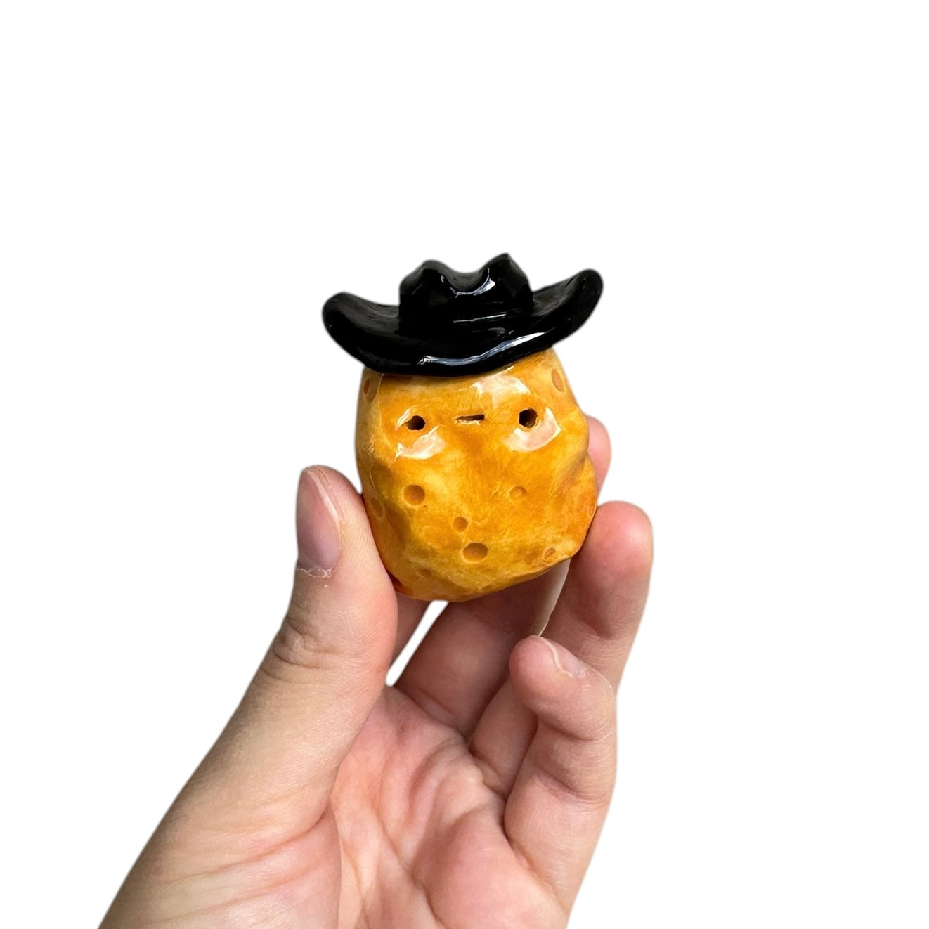 Potato with black Cowboy Hat