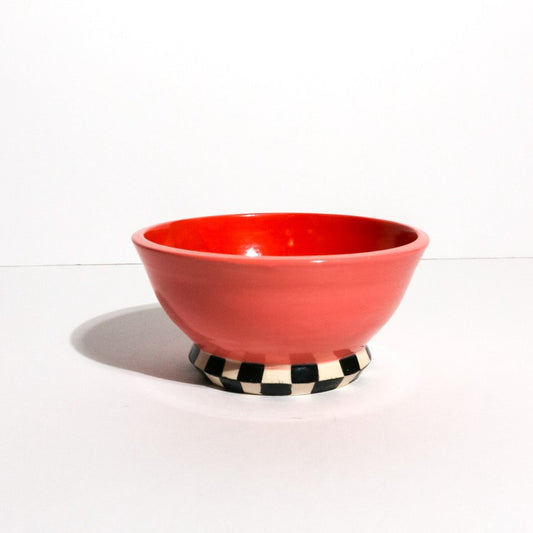 Red Coral Color Block Bowl