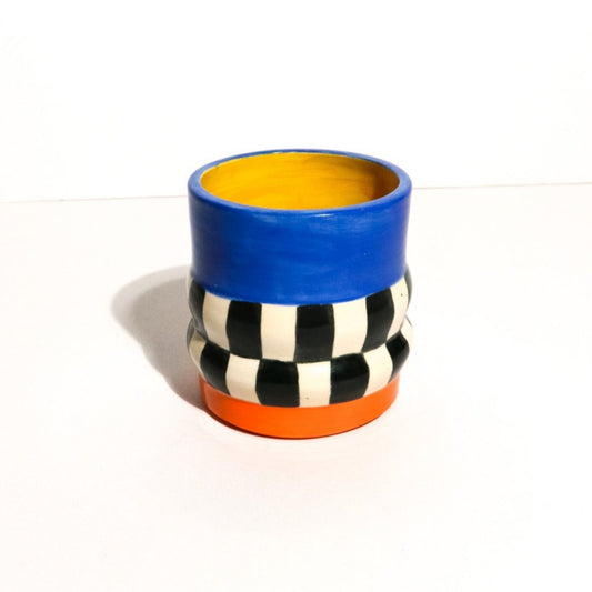 Cobalt Tangerine Color Block Cup