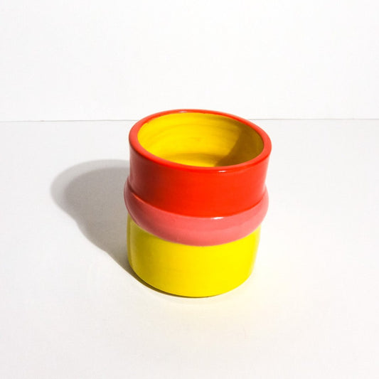 Yellow Red Pink Color Block Cup